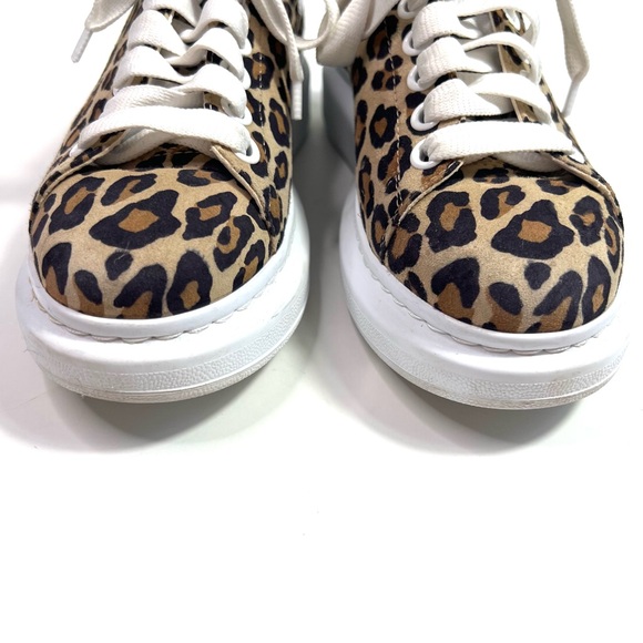 Alexander McQueen Leopard Suede Sneakers Size 38 - Picture 6 of 12